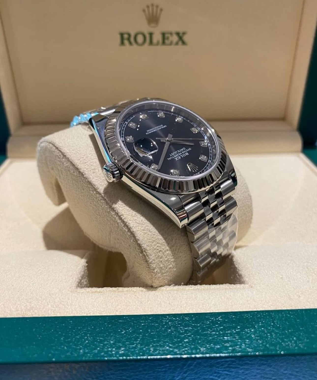 ROLEX DATEJUST JUBILEE BLACK DIAL DIAMOND