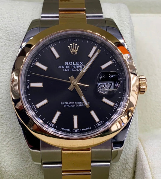 ROLEX DATEJUST BLACK & GOLD