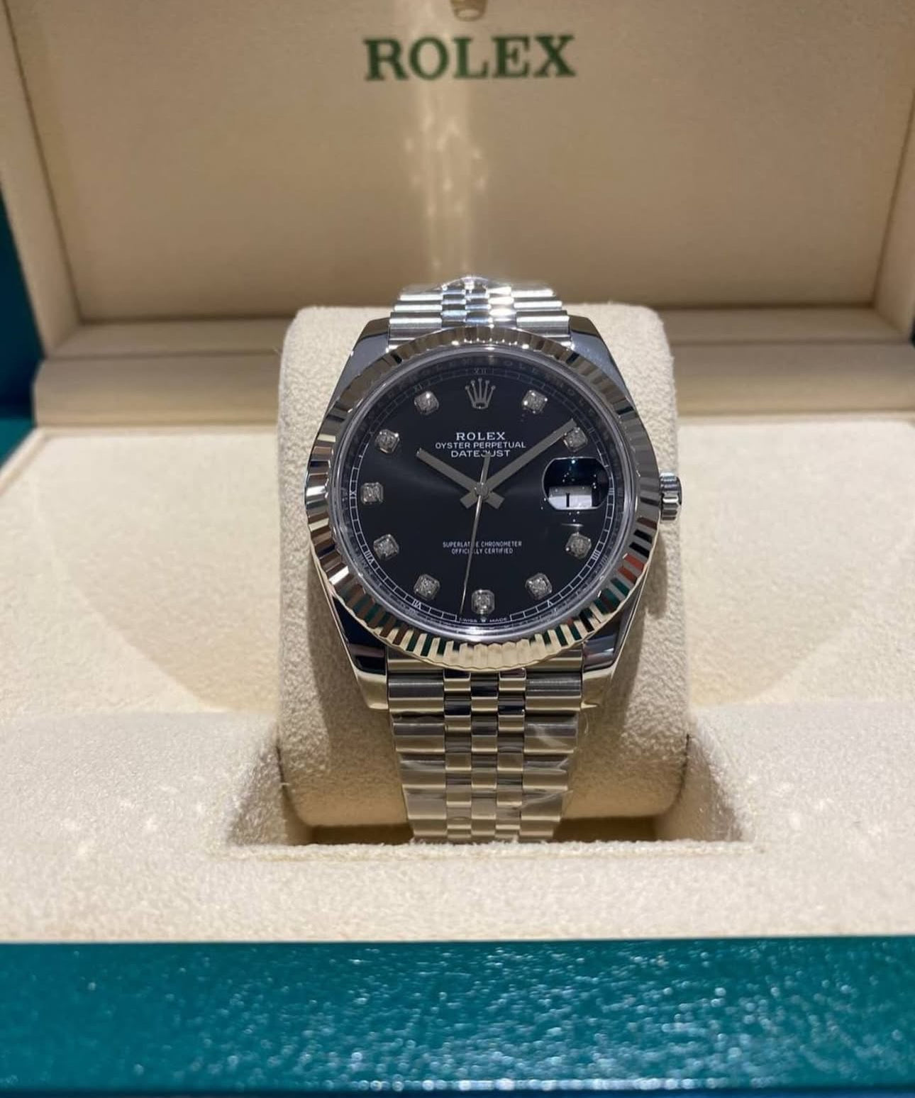 ROLEX DATEJUST JUBILEE BLACK DIAL DIAMOND