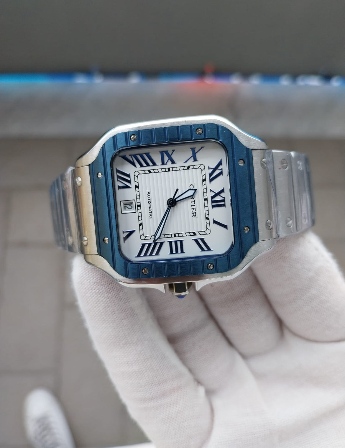 CARTIER SANTOS ACCIAIO & BLU