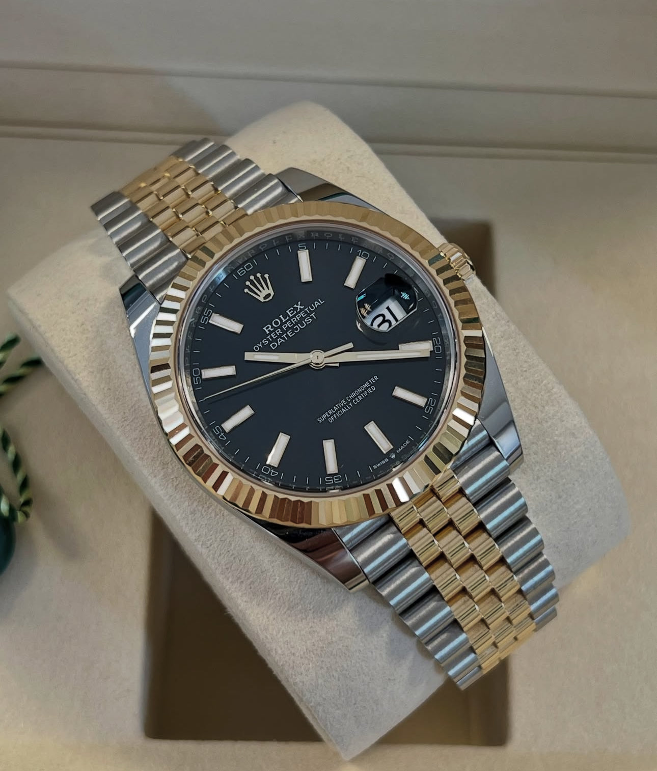 ROLEX DATEJUST JUBILEE BLACK & GOLD