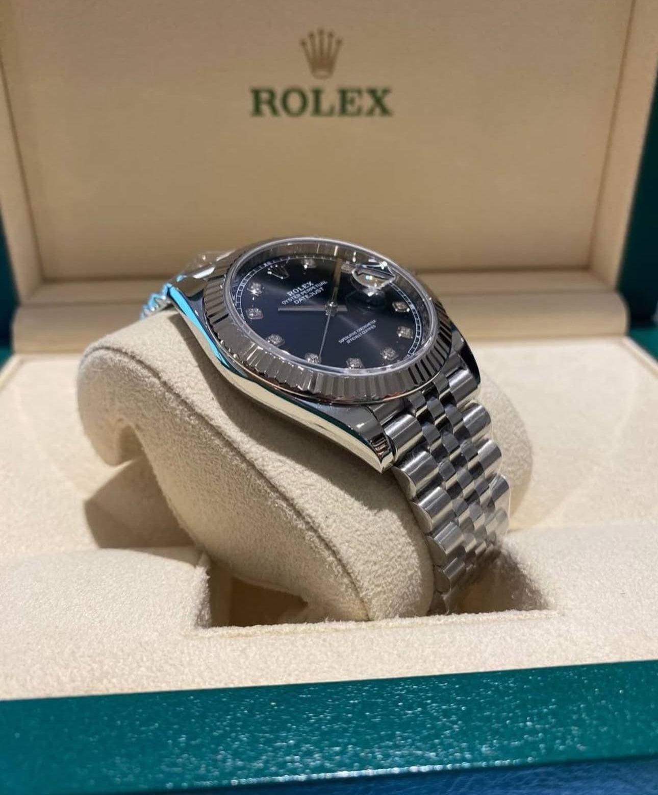 ROLEX DATEJUST JUBILEE BLACK DIAL DIAMOND
