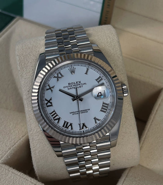 ROLEX DATEJUST JUBILÈE WHITE ROMAN