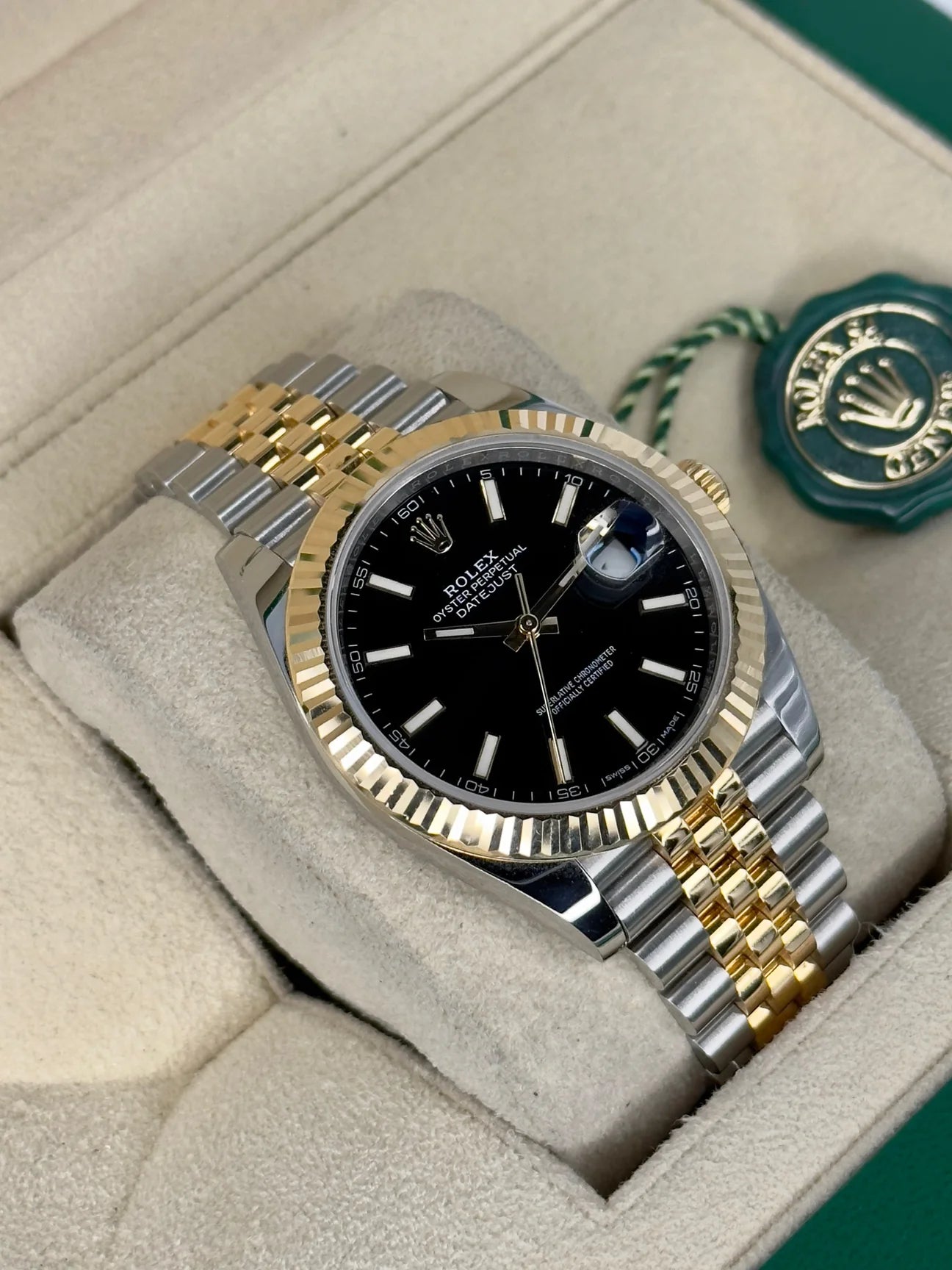 ROLEX DATEJUST JUBILEE BLACK & GOLD