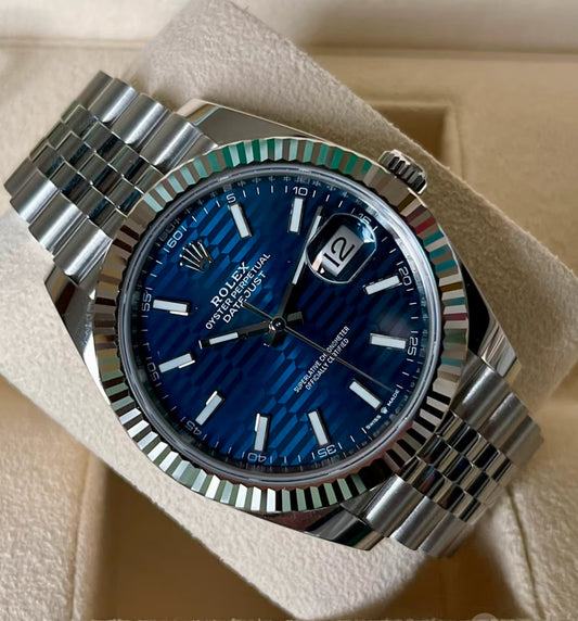 ROLEX DATEJUST JUBILEE FLUTED BLU MOTIF