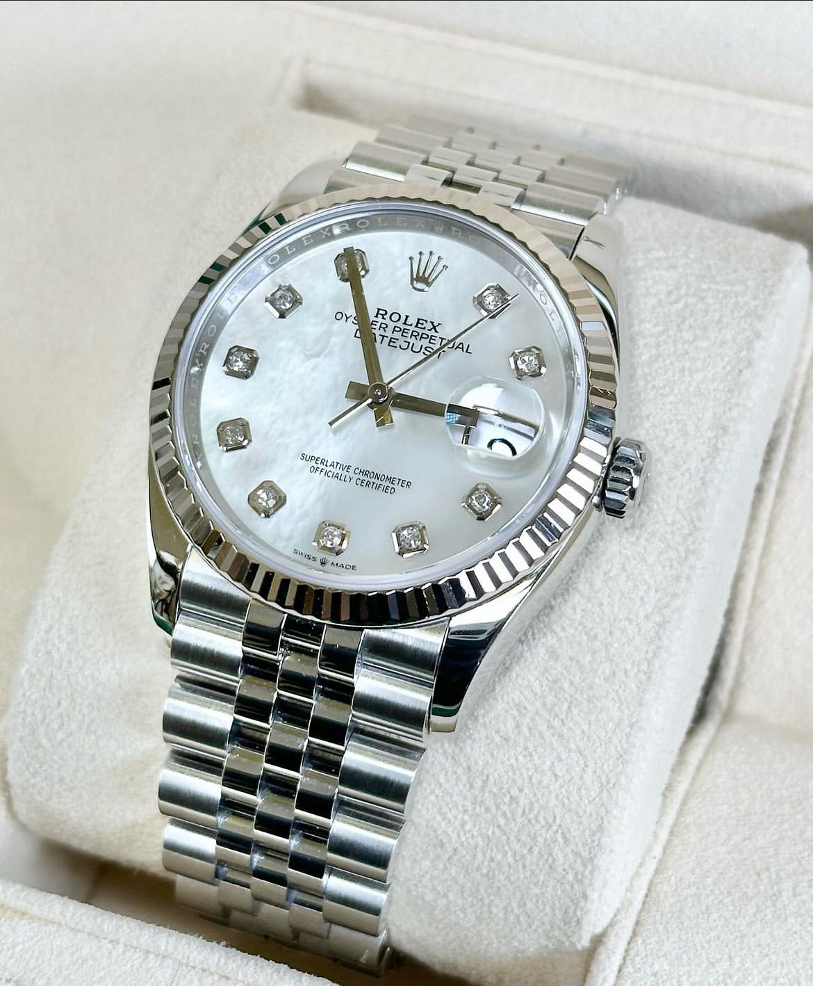 ROLEX DATEJUST JUBILEE WHITE DIAMOND