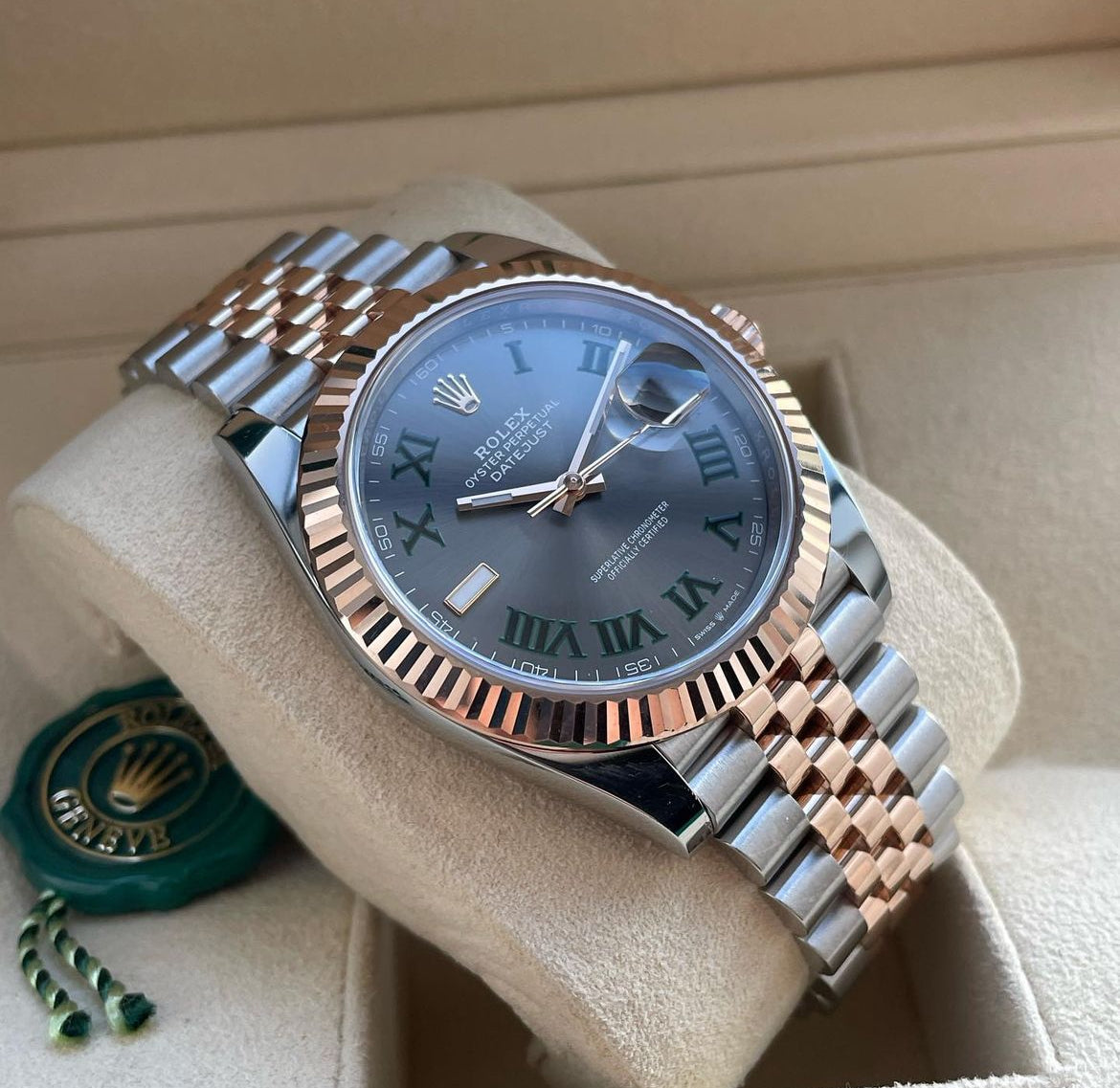 ROLEX DATEJUST JUBILEE WIMBLEDON ROSE'