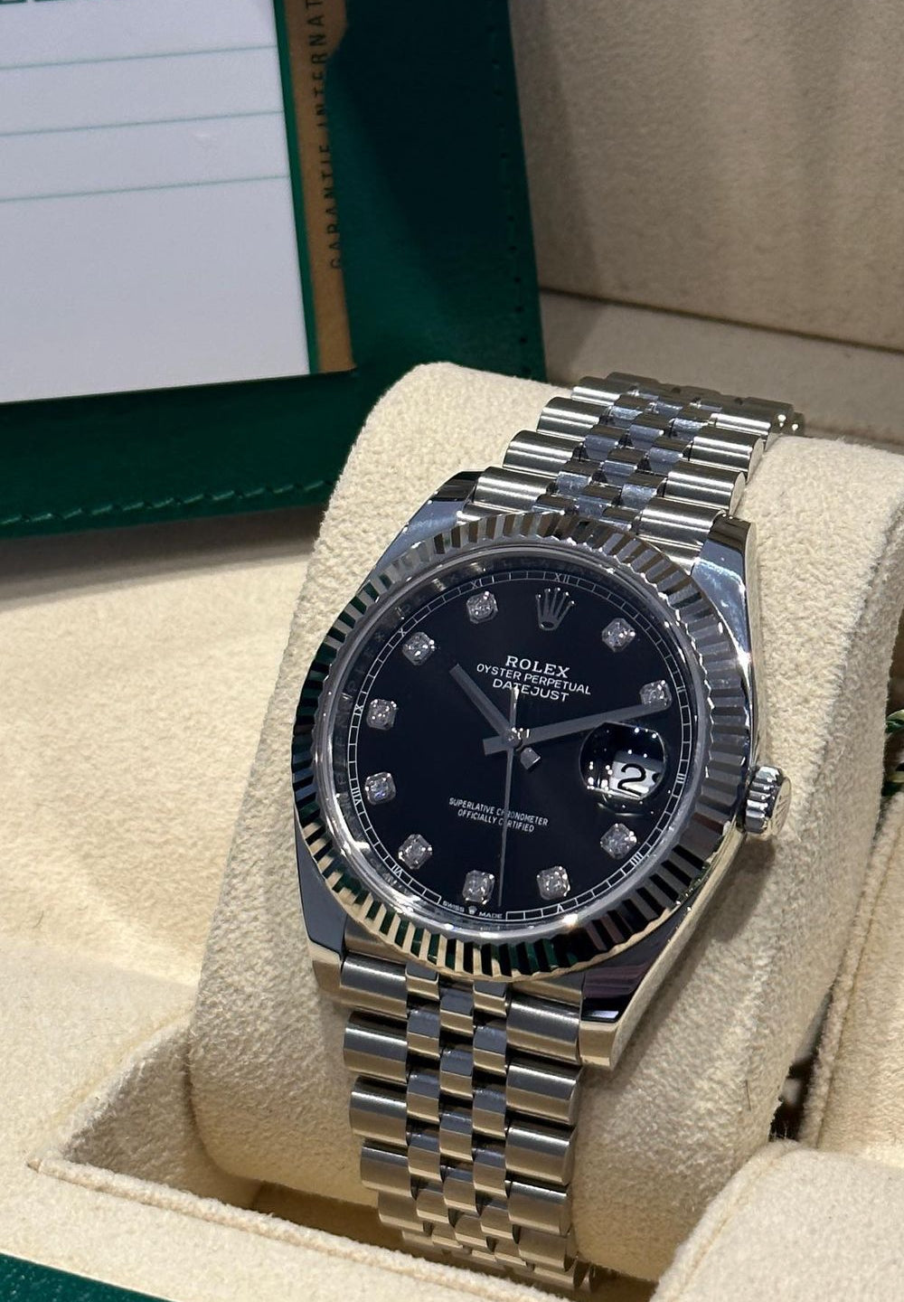 ROLEX DATEJUST JUBILEE BLACK DIAL DIAMOND