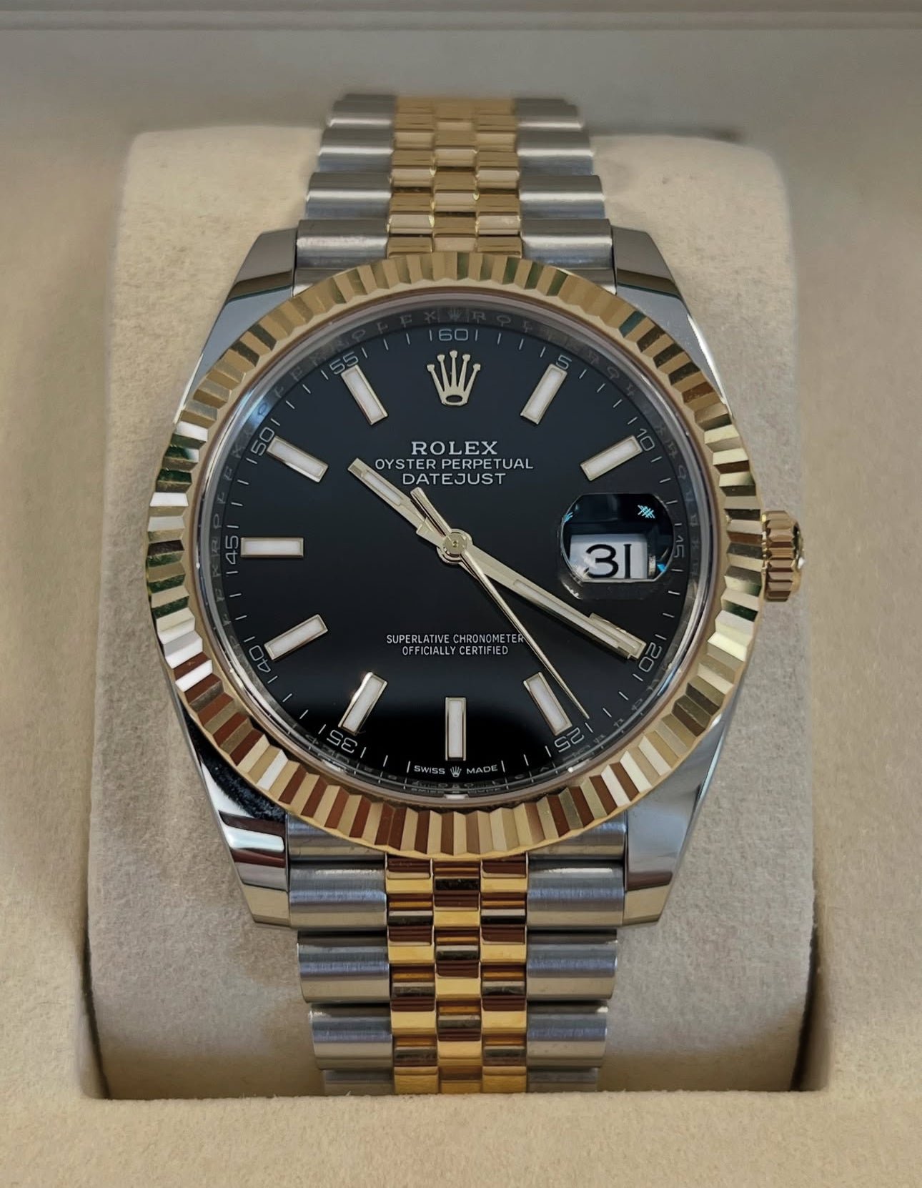 ROLEX DATEJUST JUBILEE BLACK & GOLD